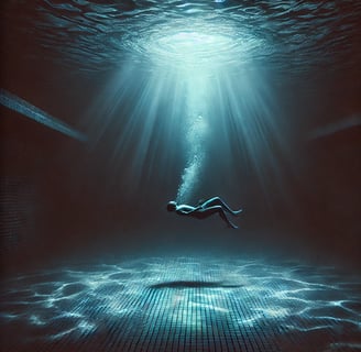 Person floating underwater—Redurb Dream Guides explores deep emotional dream interpretation.