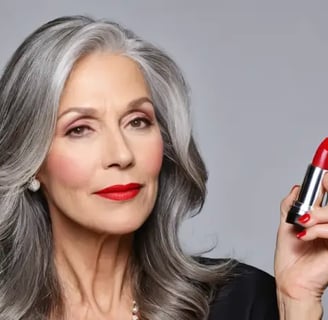 femme avec son rouge à lèvres