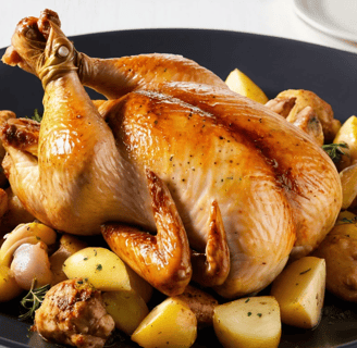 poulet roti avec ses petites pomme de terre