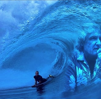 Athlete carving a wave on a bodyboard in tribute to Tom Morey – content from Bodyboardingart.com