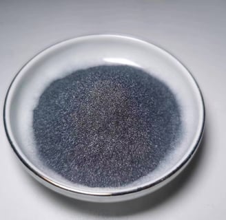 Product photos of black silicon carbide.