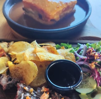 a plate of food and a plate of food