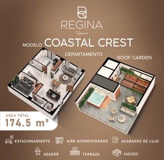 Regina Reserve Manzanillo. Departamentos en preventa a 200 metros de la playa. Modelo Coastal Crest