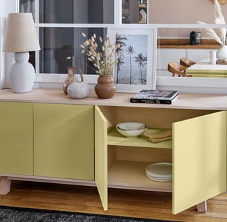 Buffet bas jaune Mon Petit Meuble Français