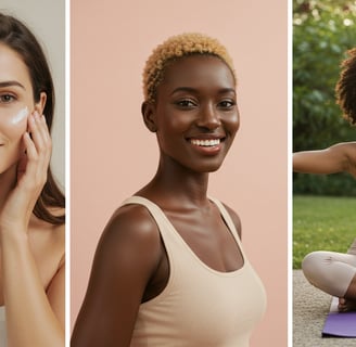 a woman in a sports bra top and a woman in a yoga mat