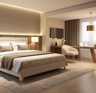 photo of a modern hotel room