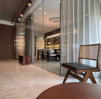 Modern minimalist interior design in Malaysia by Domuswork, featuring clean aesthetics.