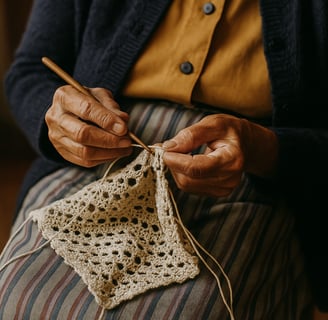  uma mulher fazendo croche, elementos do artesanato tradicional brasileiro,