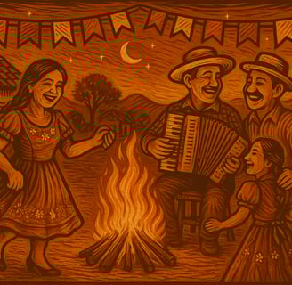 Vivencie as festas juninas. Fogueiras, quadrilhas, modas de viola, comidas típicas