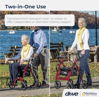 Two in One Walker Transport Chair