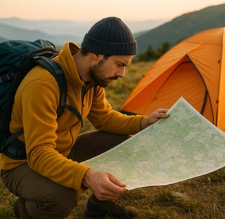 campeur et sa carte