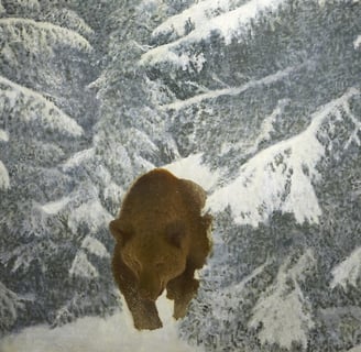 Bear in a Winter Landscape, By Bruno Liljefors