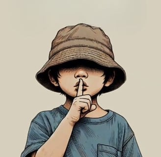 Baby boy doing shut up sign