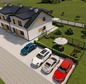 a house with a lot of cars parked in front of it
