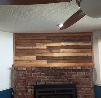 Fireplace with wood top