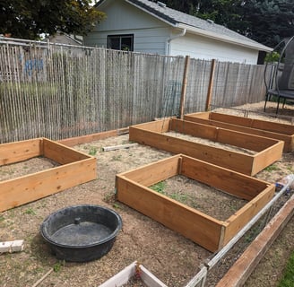Garden boxes in progress of being build