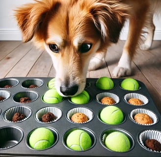 a dog using a DIY slow feeder