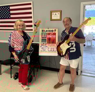 Pat and Marilyn with instruments for Memorial Day event