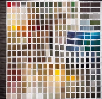 Un nuancier de couleurs présentant une palette de couleur utilisée en décoration d'intérieur.