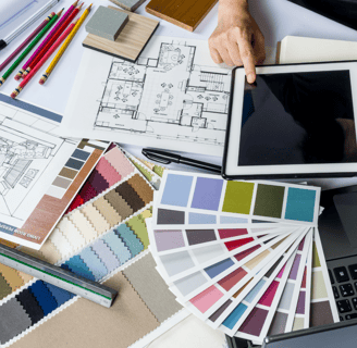 Palette de couleurs pour des travaux d'architecture intérieure
