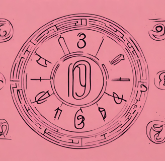 numerology symbols on a pink background