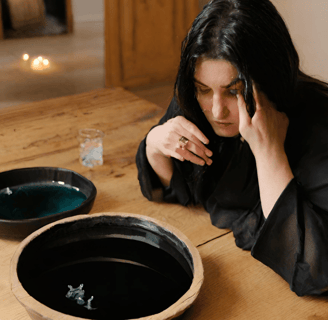 a lady water scrying