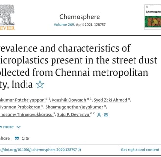 Microplastics in street dust india