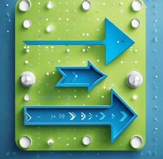 a green and blue arrows representing inventory analysis inputs