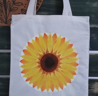 ecobag de algodão pintada a mão