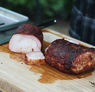 Smoked Pork Loin with Pineapple Barbecue Sauce