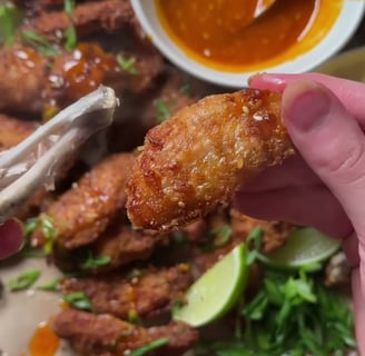 Crispy Honey Sesame Sriracha Chicken Wings (Oven-Baked)