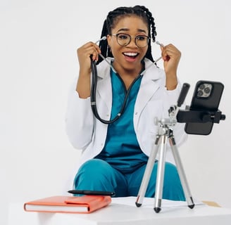 a woman doctor with stethoscope and stethoscope on a trip