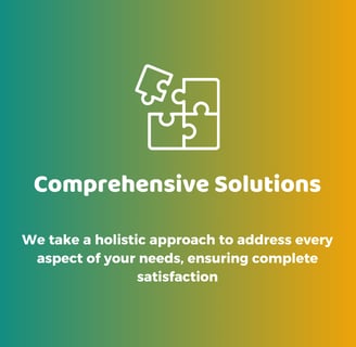 a puzzle piece with the words comprehensive solution and holistic approach