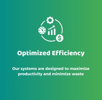 a green background with a white text that says optimized efficiency