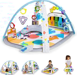 Baby Einstein, Tapis Musical D’Éveil pour Bébé 4 en 1 Kickin' Tunes avec Piano, 70+ sons, 25+ min de