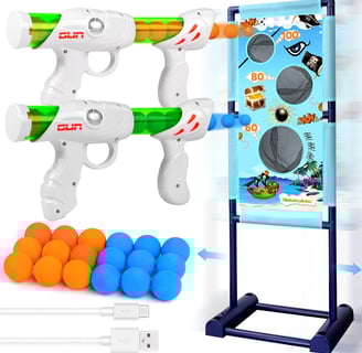 DX DA XIN Cible de Tir Mobile Jeux Enfant Jouets de Jardin D'Extérieur Comprend 2 Pistolets Jouets 1