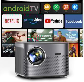 Vidéoprojecteur 4K [Netflix-autofocus] 26000 lumens 1080P Natif Full HD