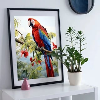 Tropical Treasures - Macaw - Large Portrait Art Print (29.7 x 42cm)