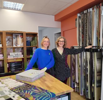 Kosy Atelier Tapissier showroom Saint-Erblon Ille et Vilaine Karine Abélard et Sandrine Dandois tapissières d'ameublement