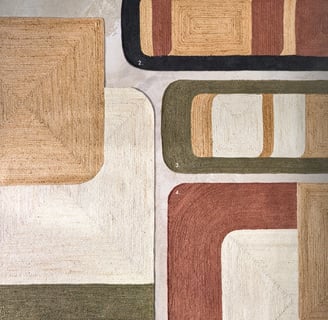 TAPIS MODELE BALI MAISON CASAMANCE EN JUTE ET COTON TRESSE MAIN
