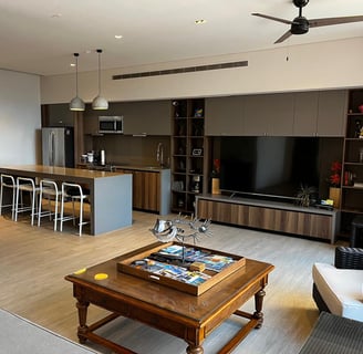 Living room and kitchen