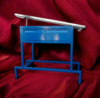 Mesa veterinaria tubular dos cajones pintada