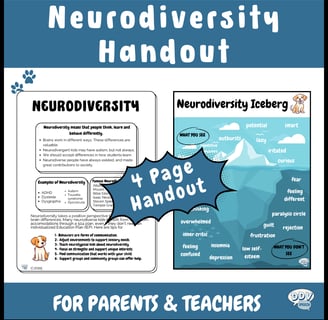 neurodiversity affirming handout and iceberg image