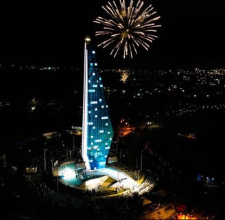 a fireworks is shown in the dark