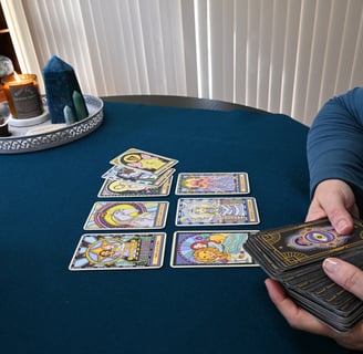 Woman reading tarot cards