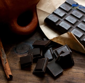 a chocolate bar with chocolate bars and cinnamons