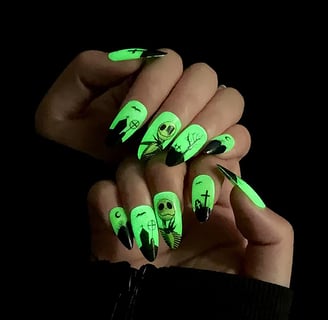 Halloween Nails Glow in the dark press on nails