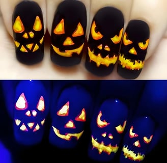 Halloween Nails glow in the dark press on nails