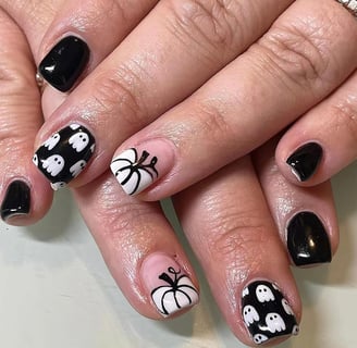 Halloween Nails Black and White Press on Nails