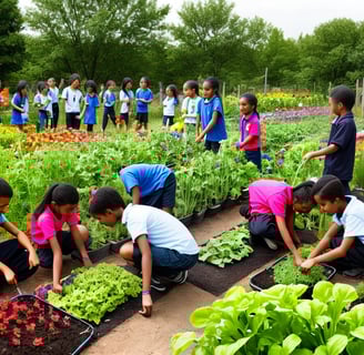 1. crianças e escola - poder de uma horta comunitária -IA